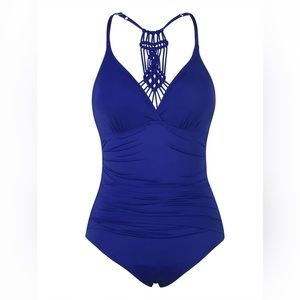 JANTZEN Blue One Piece Bathing Suit